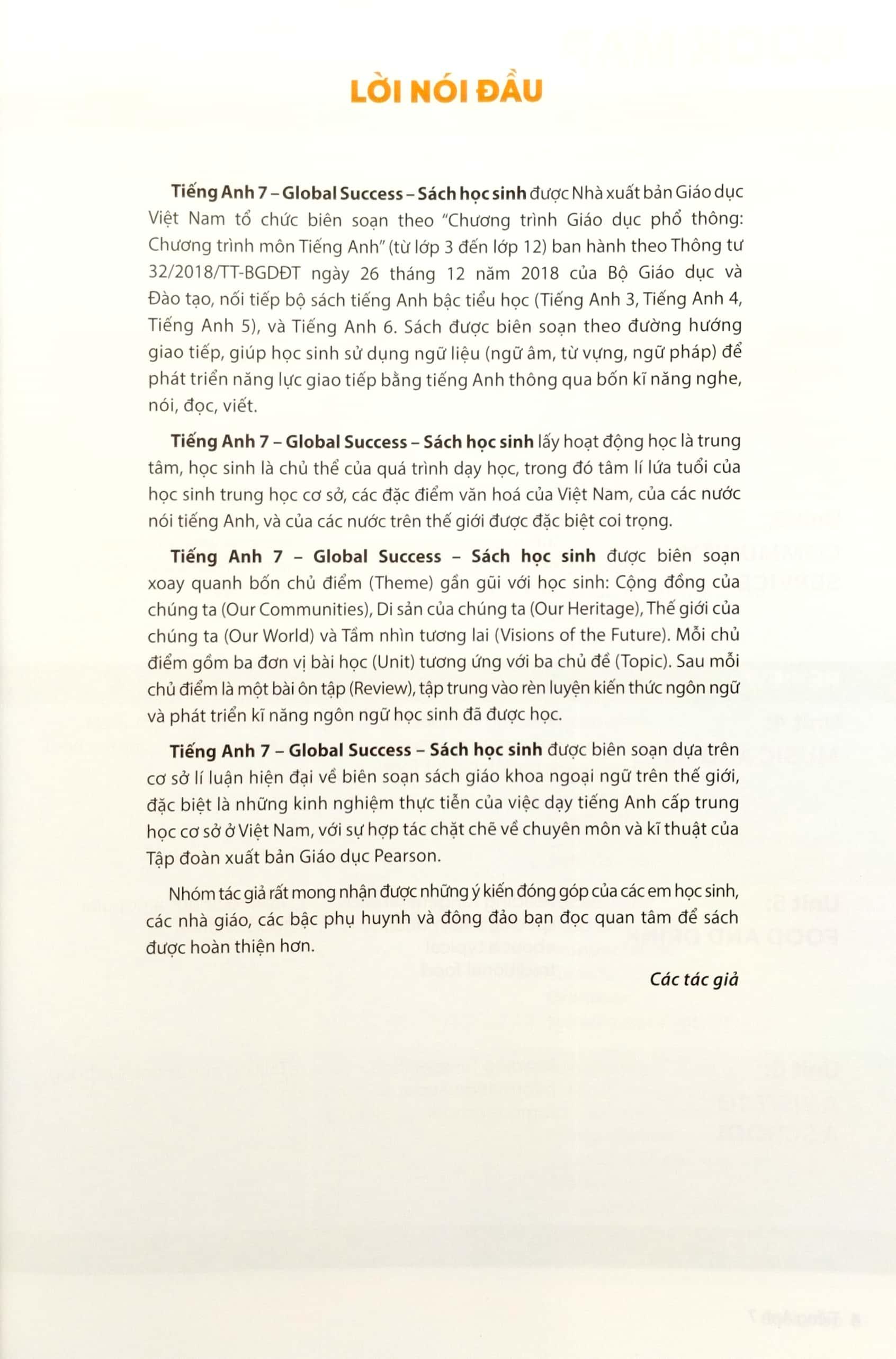 Tiếng Anh 7 - Global Success - Sách Bài học