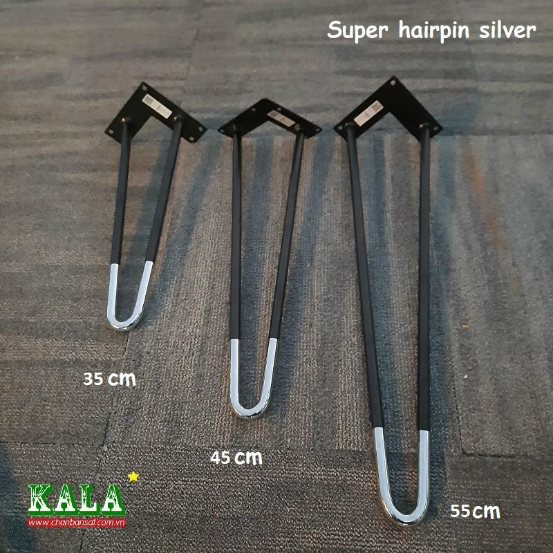 Chân bàn hairpin Kala mạ bạc cao cấp