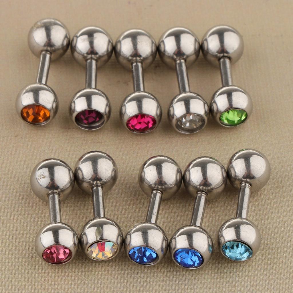 10 Pieces Stainless Steel Ear   Lip  Bar Piercings Jewelry