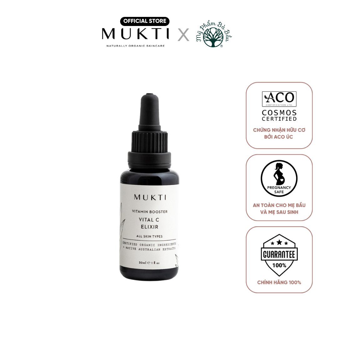 Tinh Chất Nước Thần Tăng Cường Vitamin C Sáng Da, Phục Hồi và Ngăn Ngừa Lão Hóa Mukti Vital C Elixir (30ml)