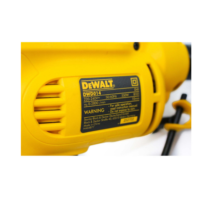 Combo Máy khoan cầm tay DeWalt DWD014-B1 550W- 10mm và Mũi khoan sắt Stanley STA50089B10 6.5MM HSS