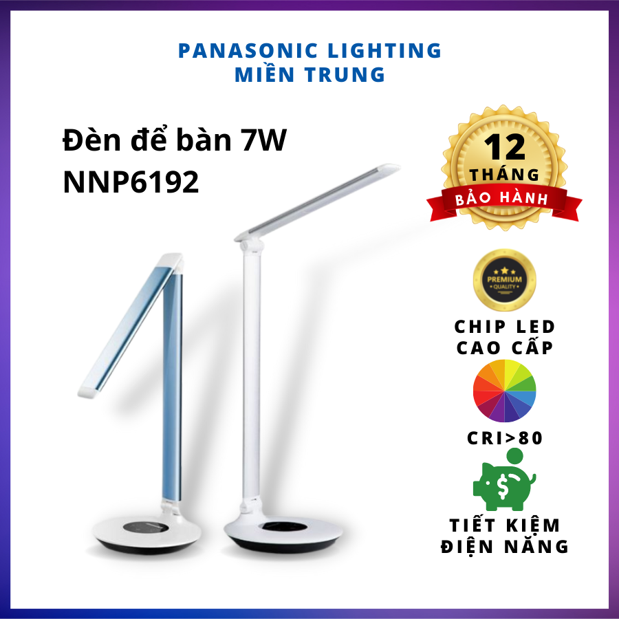 Đèn Bàn Panasonic Desk Stand 7W – Chip led RGO không ánh sáng xanh, tối ưu cường độ sáng cho mắt, chất liệu nhôm bền bỉ
