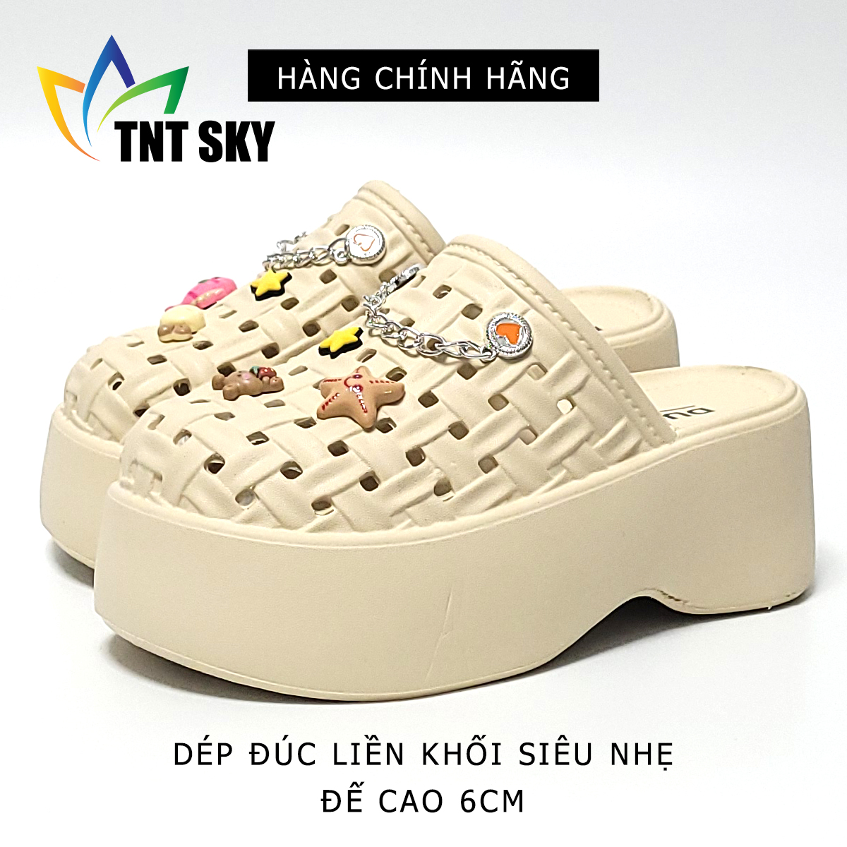 Dép Nữ Đúc Liền Khối Siêu Nhẹ Đế Cao 6CM - Hàng Chính Hãng - TK556