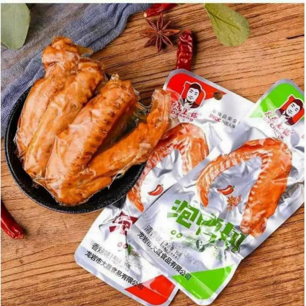 Sỉ 1 bịch cánh gà vịt cay tứ xuyên Dechang Trung Quốc 30 chiếc, đồ ăn vặt nội địa trung date luôn mới