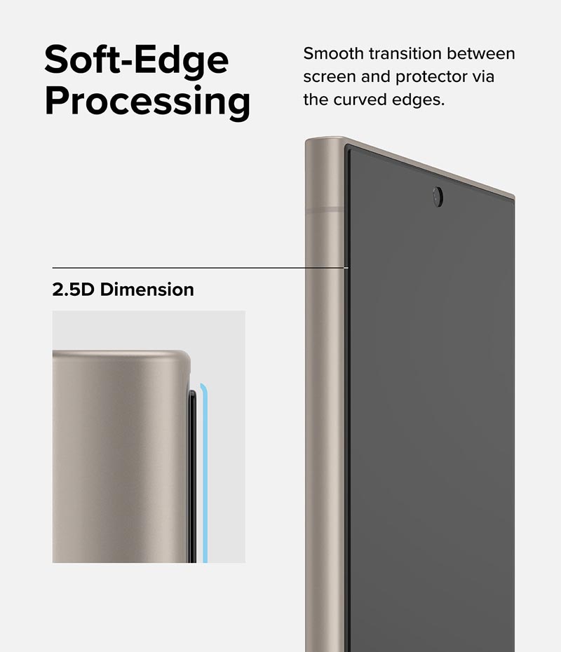 Bộ 2 Miếng Dán cường lực chống nhìn trộm kèm khung dán RINGKE Easy Slide Privacy Tempered Glass cho Samsung Galaxy S24 Ultra_ Hàng chính hãng