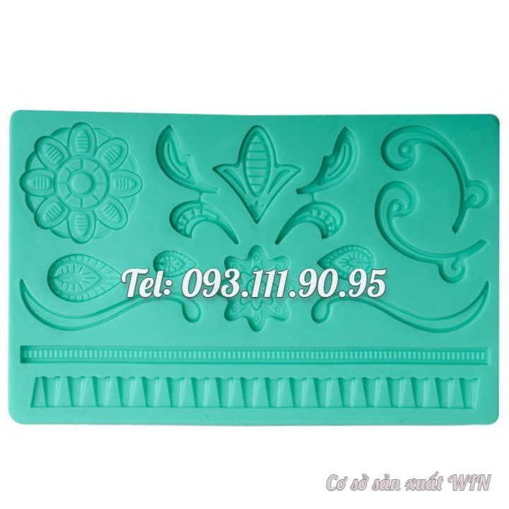Khuôn silicon làm viền bánh, rau câu, fondant hoa văn kiểu - Mã số 1372