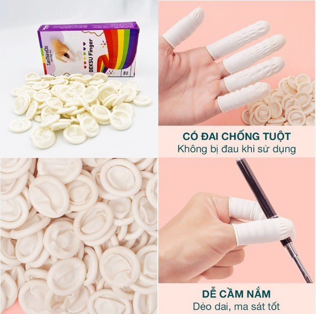 Bao ngón tay cao su Beksu Finger Cots Hộp 100 cái