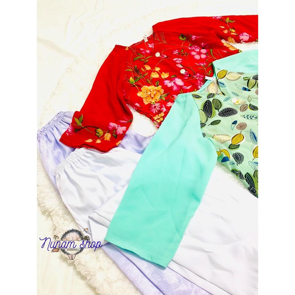 BỘ BÀ BA VON/PHI LỤA HỌA TIẾT CÓ TÚI XỊN XÒ SIÊU CUTE CHO BÉ 13-16KG - NUNAM SHOP