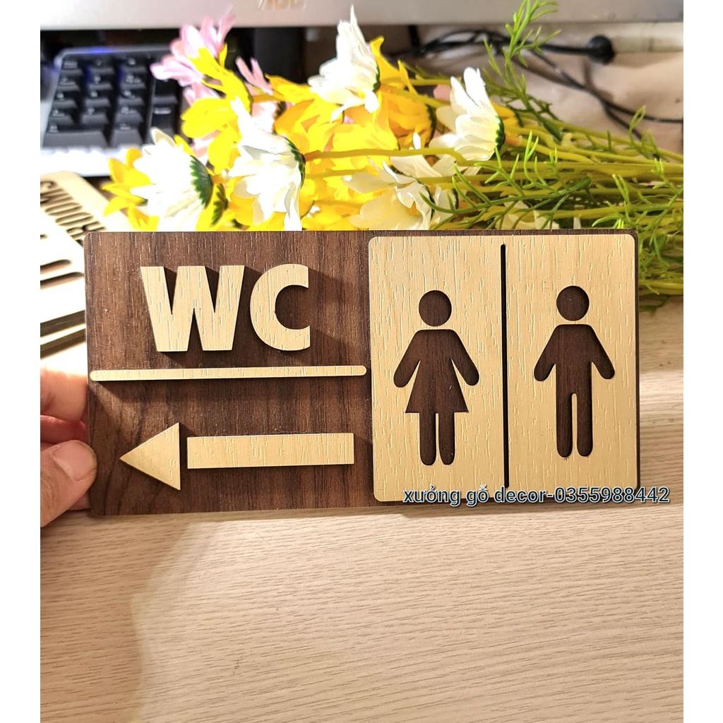 Bảng Gỗ Toilet, biển WC Nam Nữ - Resroom Chỉ dẫn nhà vệ sinh bằng gỗ
