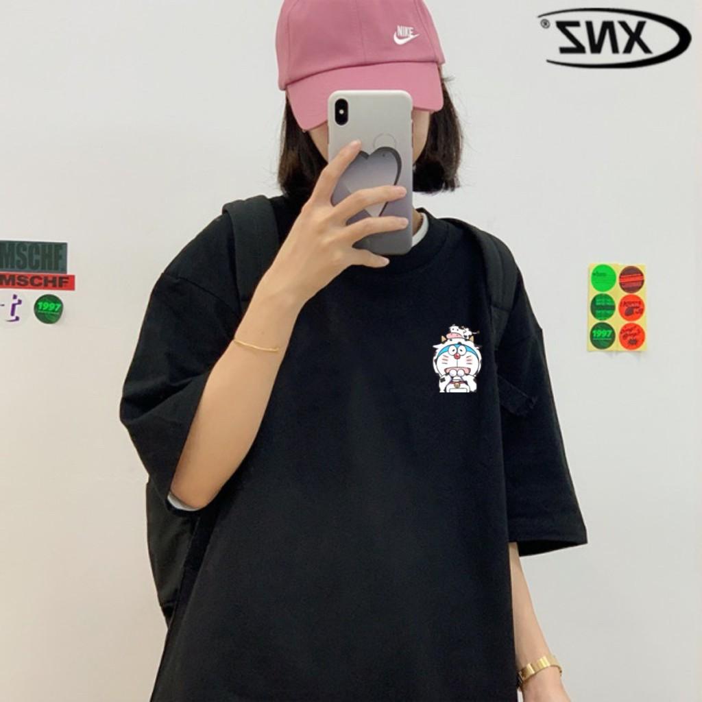 Áo thun tay lỡ Đô Rê Mon Bò Sữa phông Unisex nam nữ tee oversize form rộng pull Ulzzang Streetwear Hàn Quốc vải mềm
