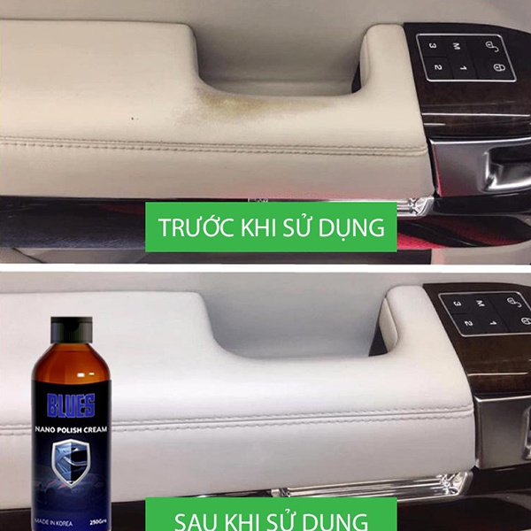 Chai xịt Blues Nano Polish Cream Korea, chuyên phục hồi làm bóng nhựa xe - Nhựa nhám, ghế da, balo da,...