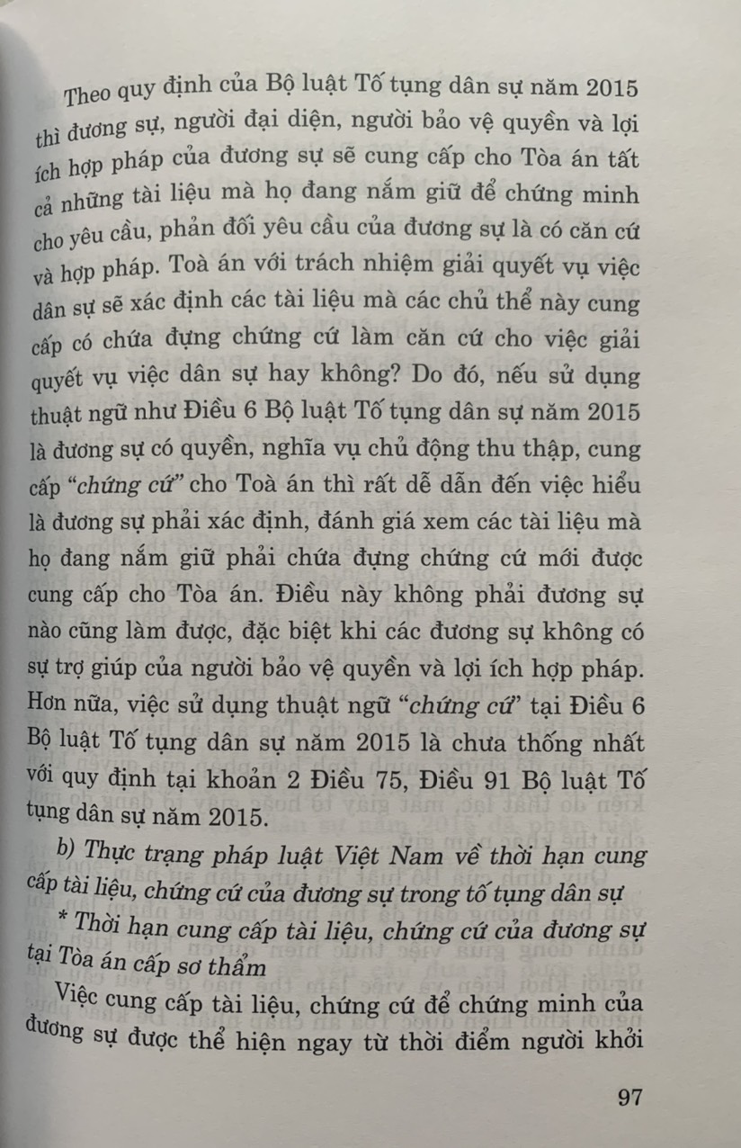 Cung cấp, thu thập chứng cứ của đương sự trong tố tụng dân sự Việt Nam