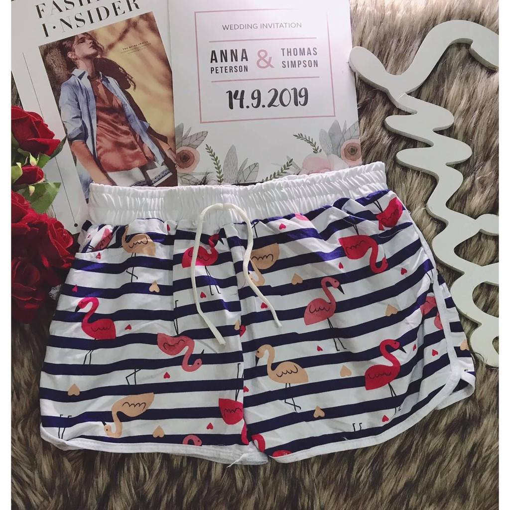 Quần đùi nữ lụa mịn, quần shorts mặc nhà, đi chơi, đi bơi 58kg đổ lại mặc vừa QD01
