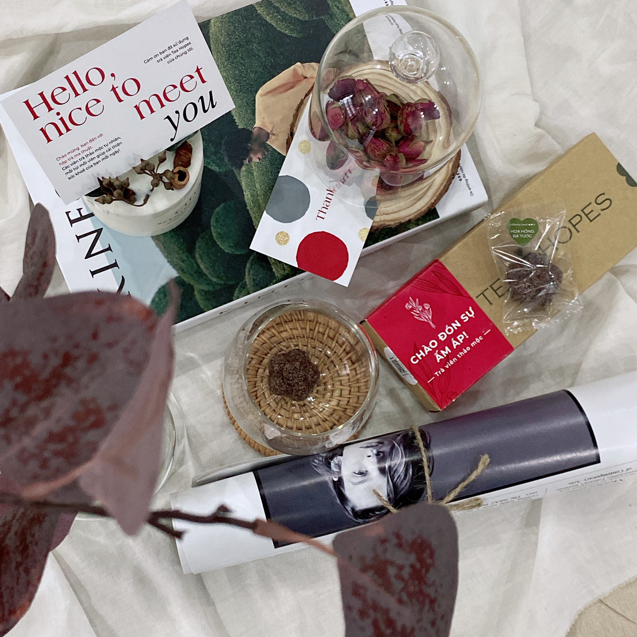 Tea Hopes - Trà viên thảo mộc hoa hồng - 8 viên