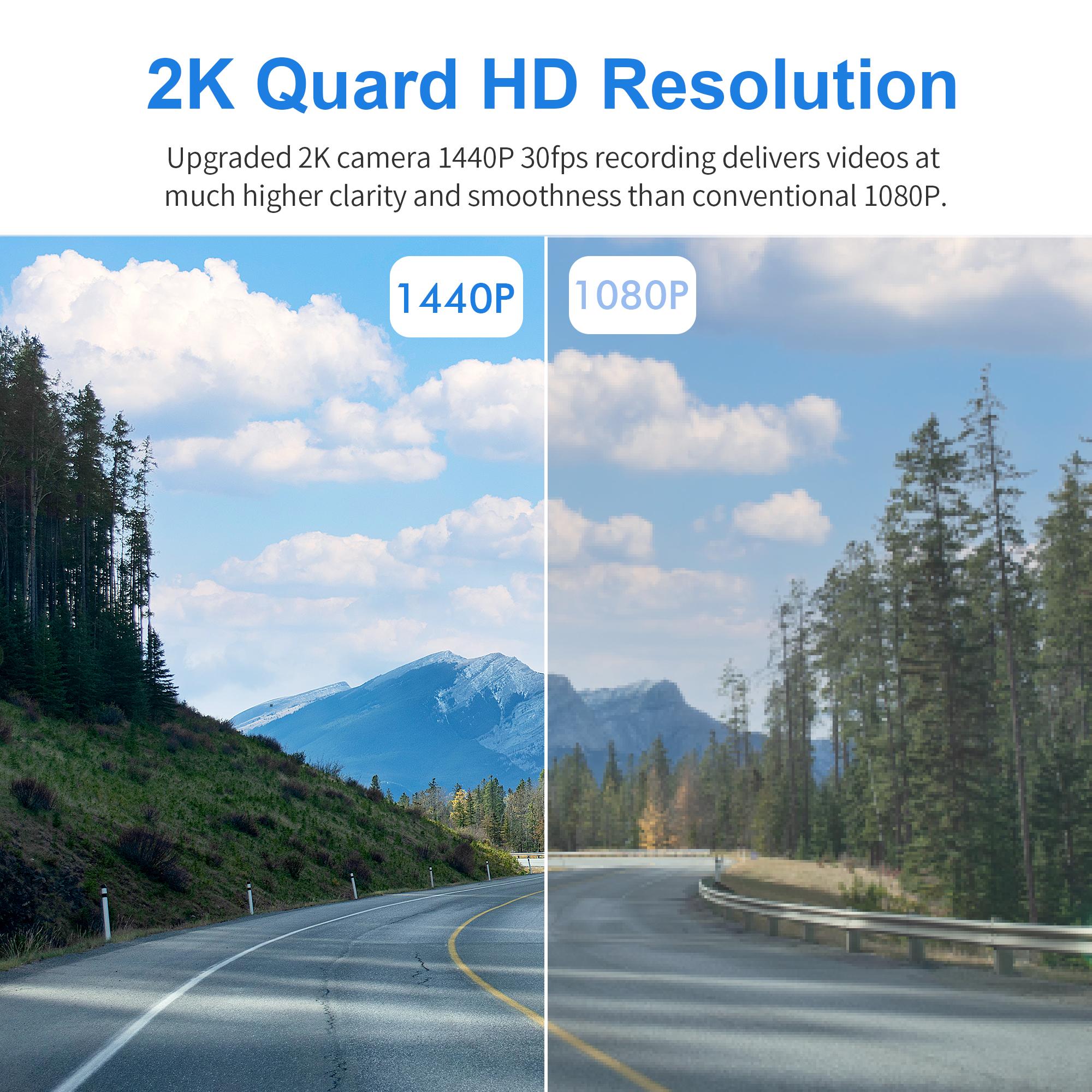 KAWA 2K 1440P HD WiFi Dash Cam cho DVR Xe Ô Tô Camera Ghi Video Tự động Nhìn Ban Đêm WDR Điều Khiển Bằng Giọng Nói Chế Độ Đỗ Xe 24H Không Dây Tên màu: D6 no VC HW Kit