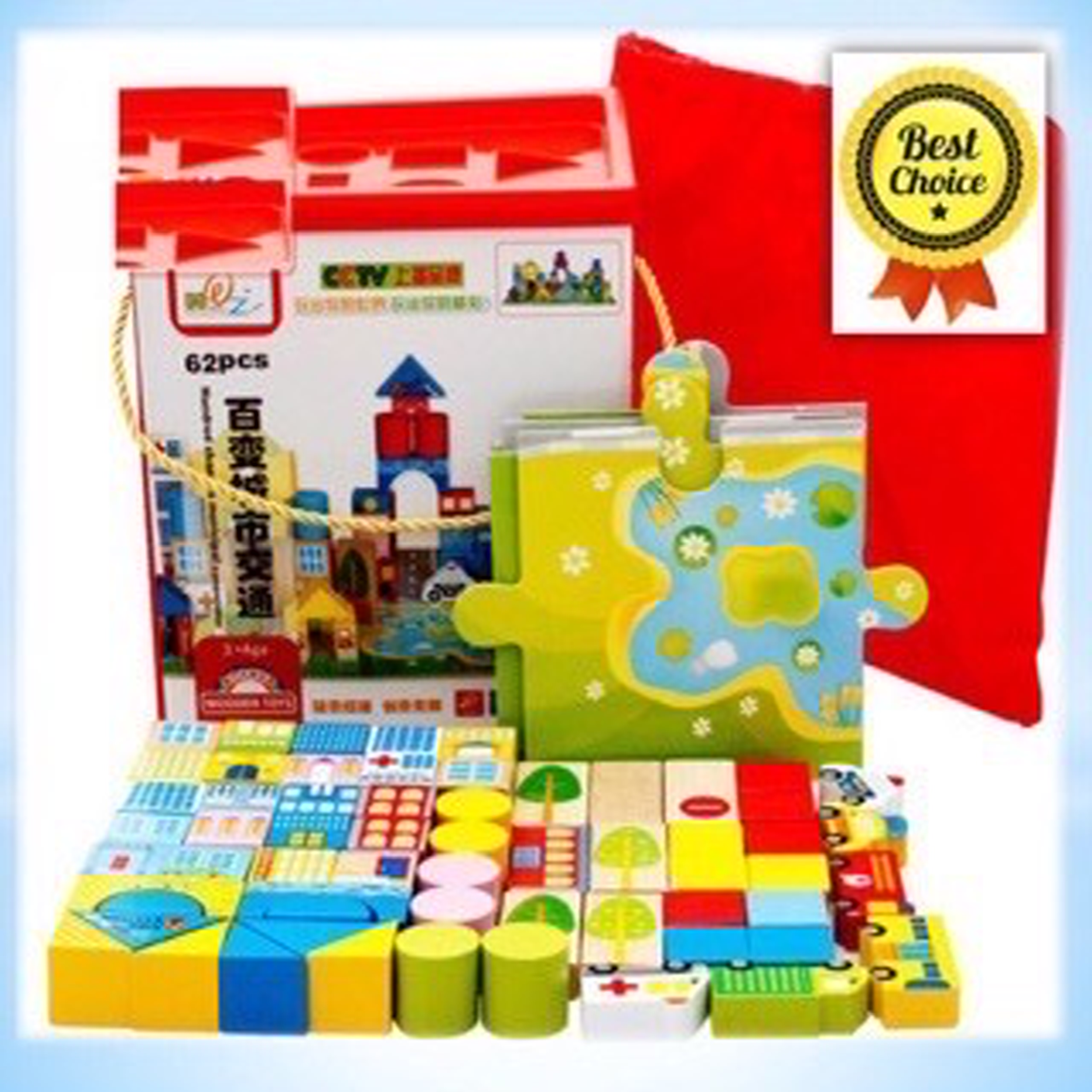 Bộ xếp hình sáng tạo 54 chi tiết Montessori