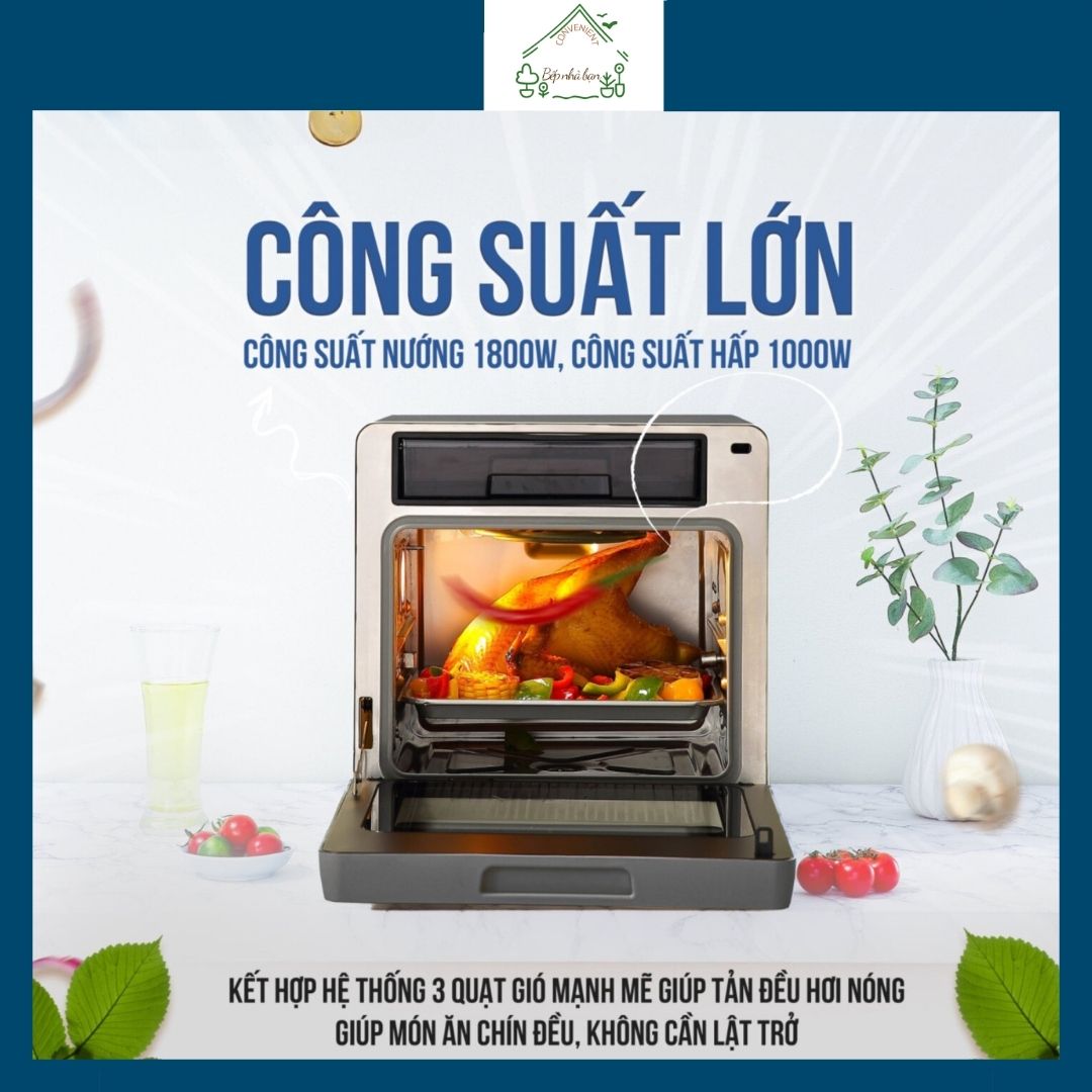 Nồi Chiên Hơi Nước TAPUHO TSF16 Dung Tích 16L 60 Chương Trình Nấu Công suất 1000W - 1800W Bảo Hành 24 Tháng- Hàng Chính Hãng
