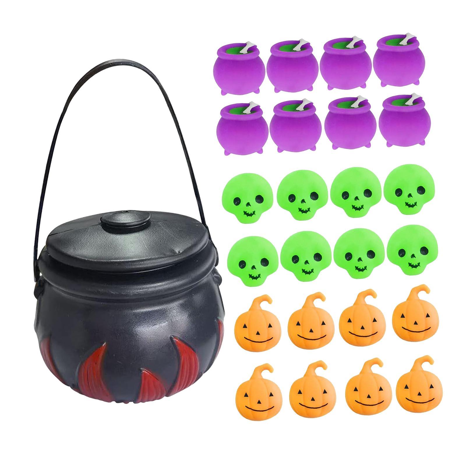 24x Halloween Toys in A Pot Stress Reliefing Toys for Family Gifts