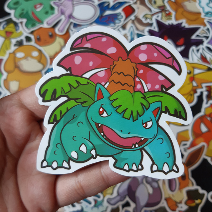 Bộ Sticker dán cao cấp chủ đề POKEMON - Dùng dán Xe, dán mũ bảo hiểm, dán Laptop