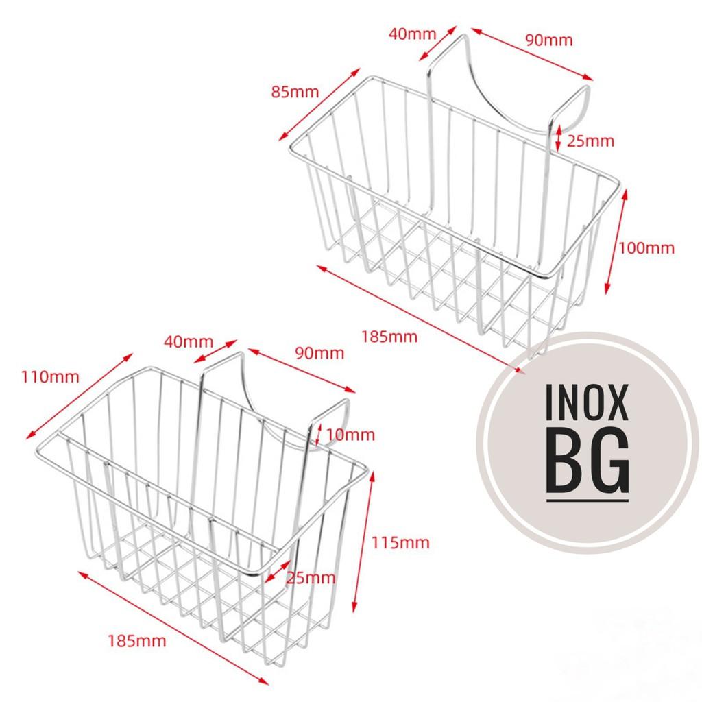 Giỏ, kệ inox để đồ rửa chén bát treo thành bồn - giỏ inox để chai nước và dụng cụ rửa chén