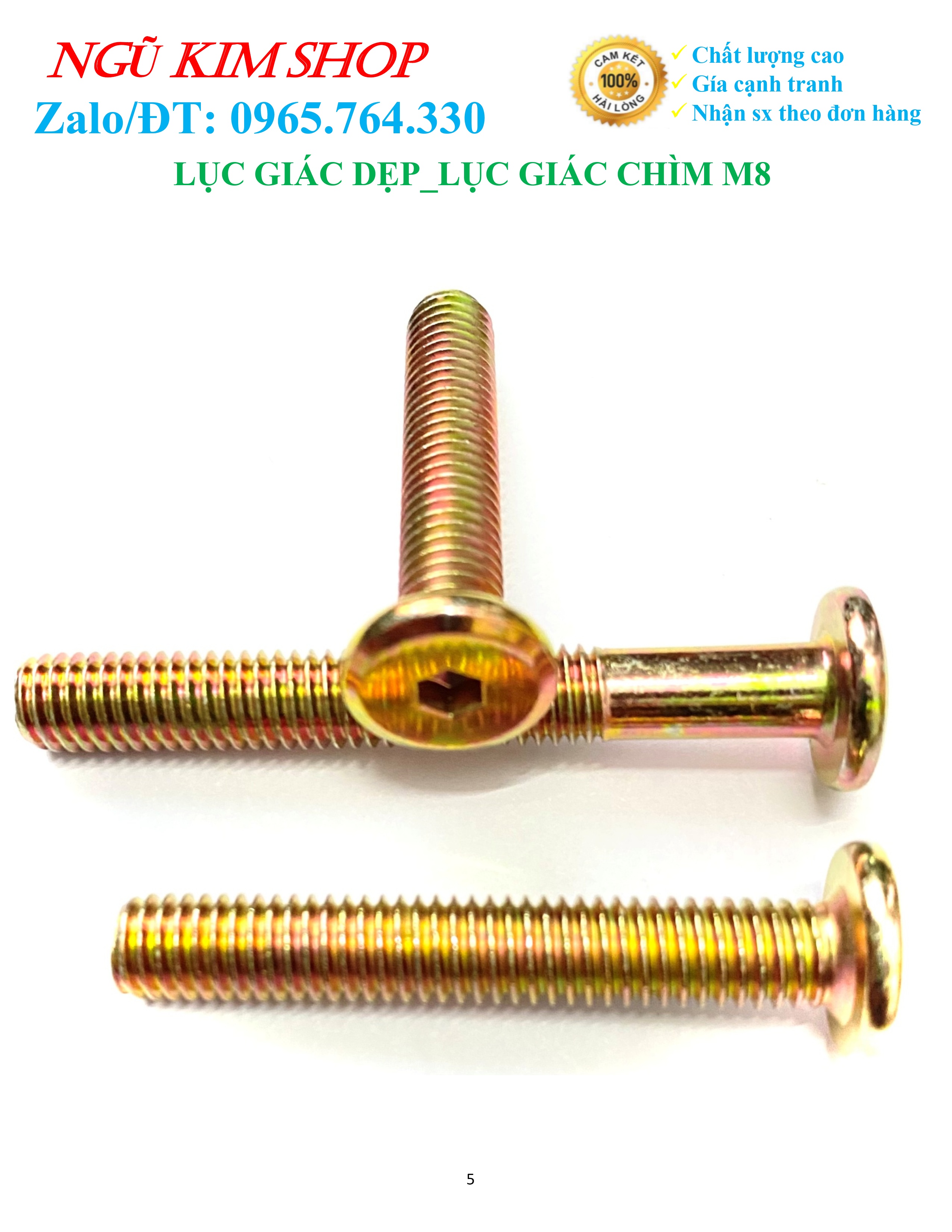 LỤC GIÁC DẸP _ LỤC GIÁC CHÌM M8