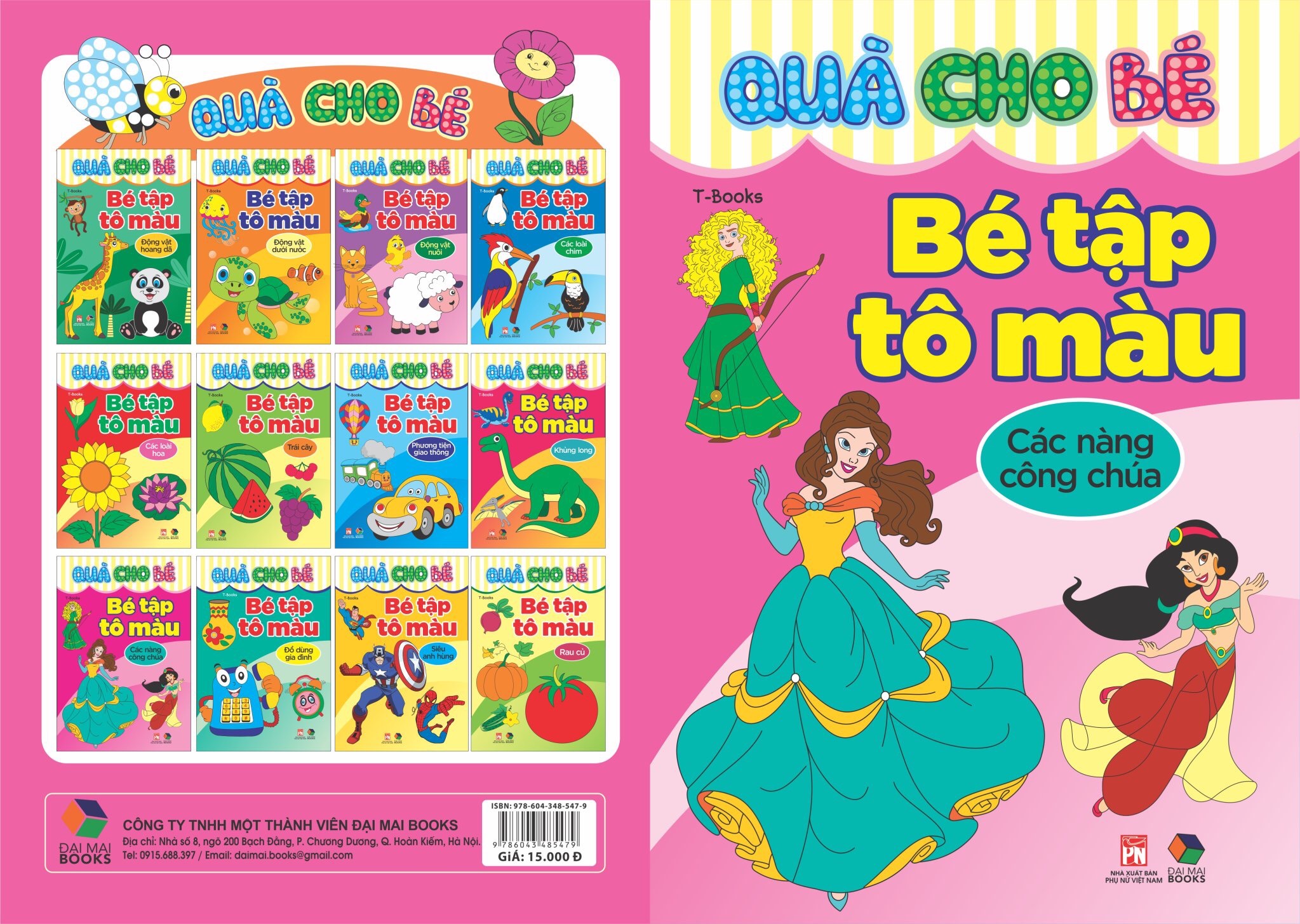 Quà cho bé : Bé tập tô màu : Các nàng công chúa