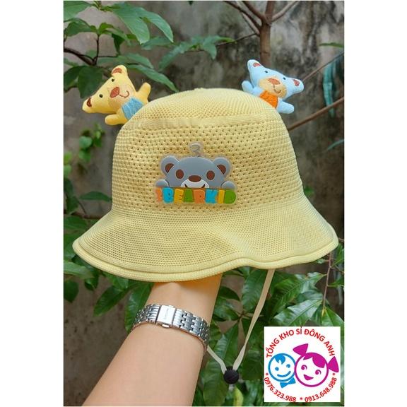 Mũ vải vành tròn dạng lưới hình gấu 3D BearKid cho bé mẫu giáo từ 1 đến 5 tuổi