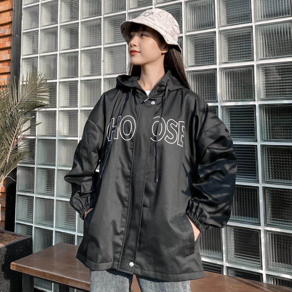 Áo khoác bomber kaki nam nữ form rộng CHOOSE phong cách ulzzang Jacket Unisex SENAVA