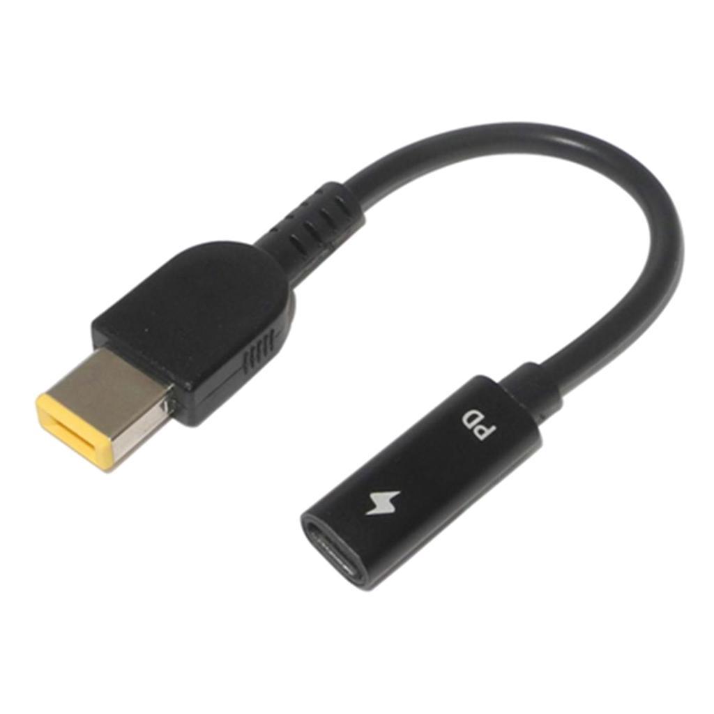 Laptop Power Cable USB Type-C Female To Square Plug Charger For Lenovo