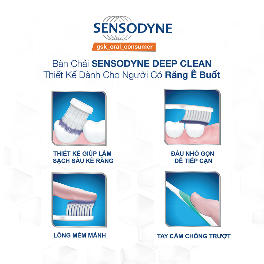 Bàn chải đánh răng SENSODYNE DEEP CLEAN SOFT làm sạch sâu kẽ răng (Màu ngẫu nhiên)