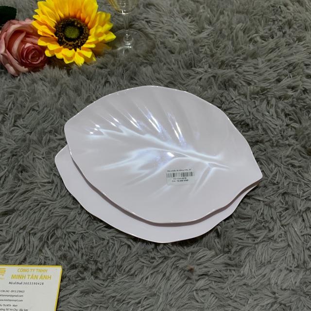 Dĩa nhựa dĩa chiếc lá trắng HXL 07