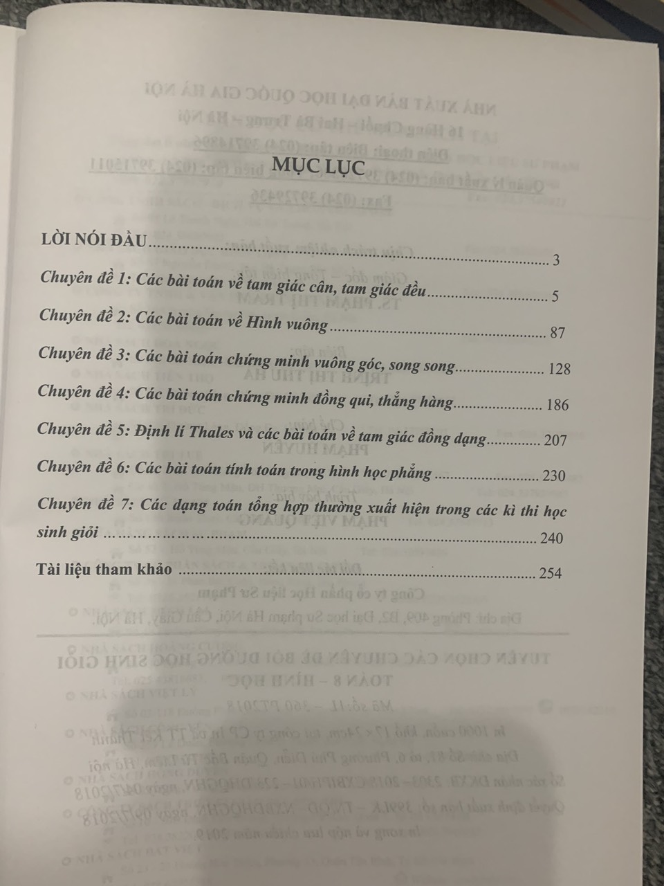 Tuyển chọn Các chuyên đề Bồi dưỡng học sinh giỏi Toán 8: Hình học