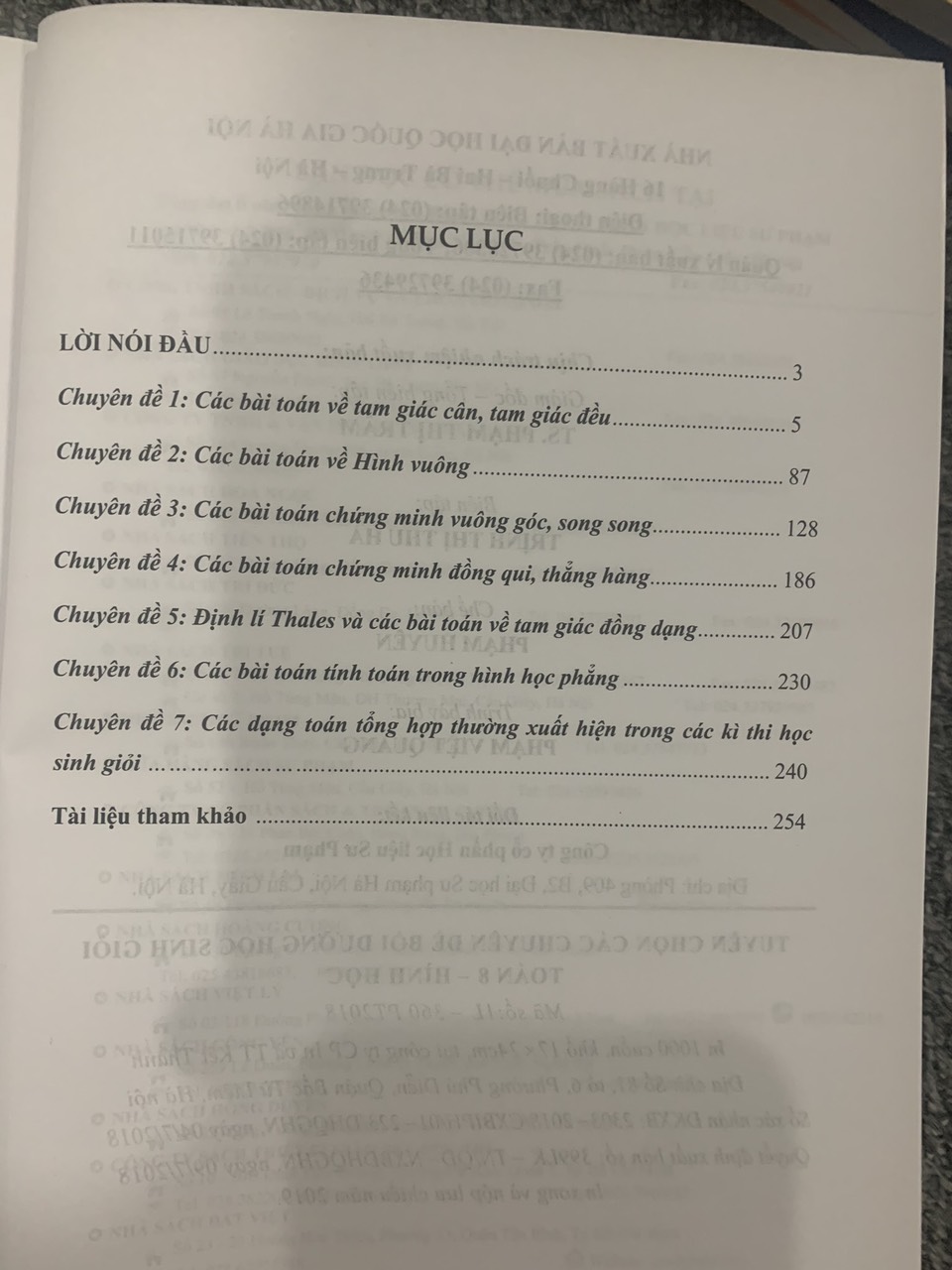 Tuyển chọn Các chuyên đề Bồi dưỡng học sinh giỏi Toán 8: Hình học