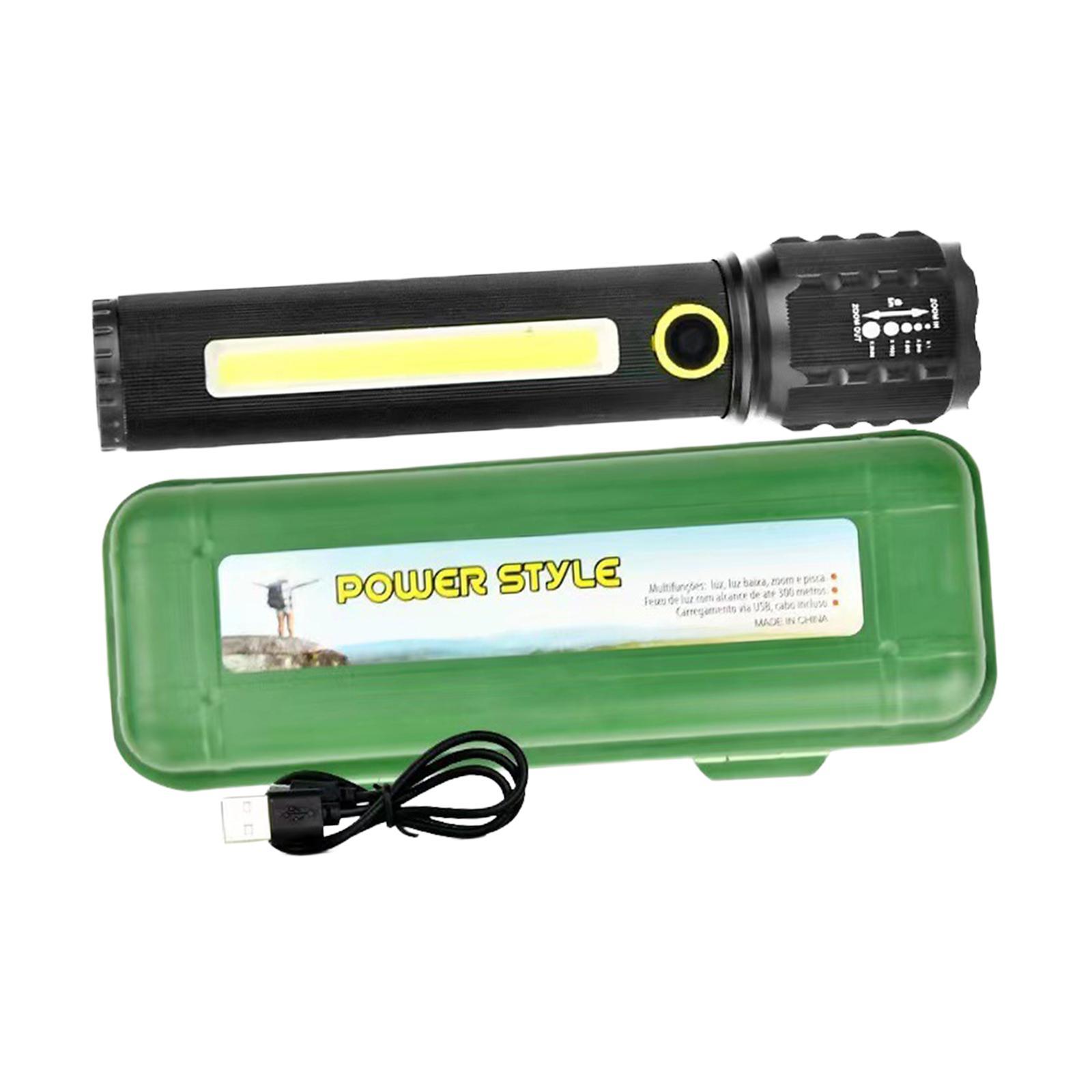 LED Flashlight Pocket Flashlight Small Flashlight Flash Light Compact USB LED Torch Lantern Handheld Torch Light for Camping Car Home Garage