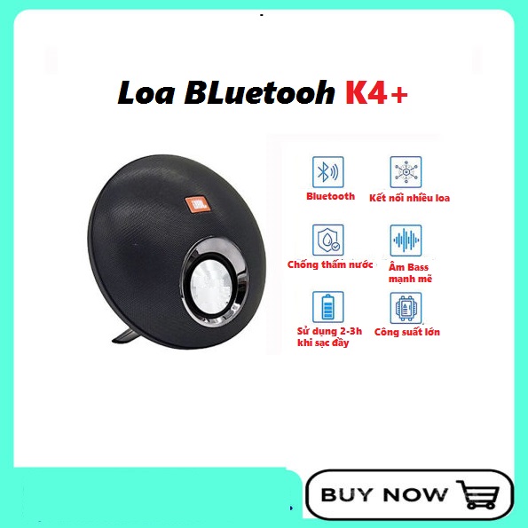 Loa Bluetooth K4+: Thiết kế tinh xảo, âm thanh chất lượng, Có thêm chức năng làm sạc dự phòng