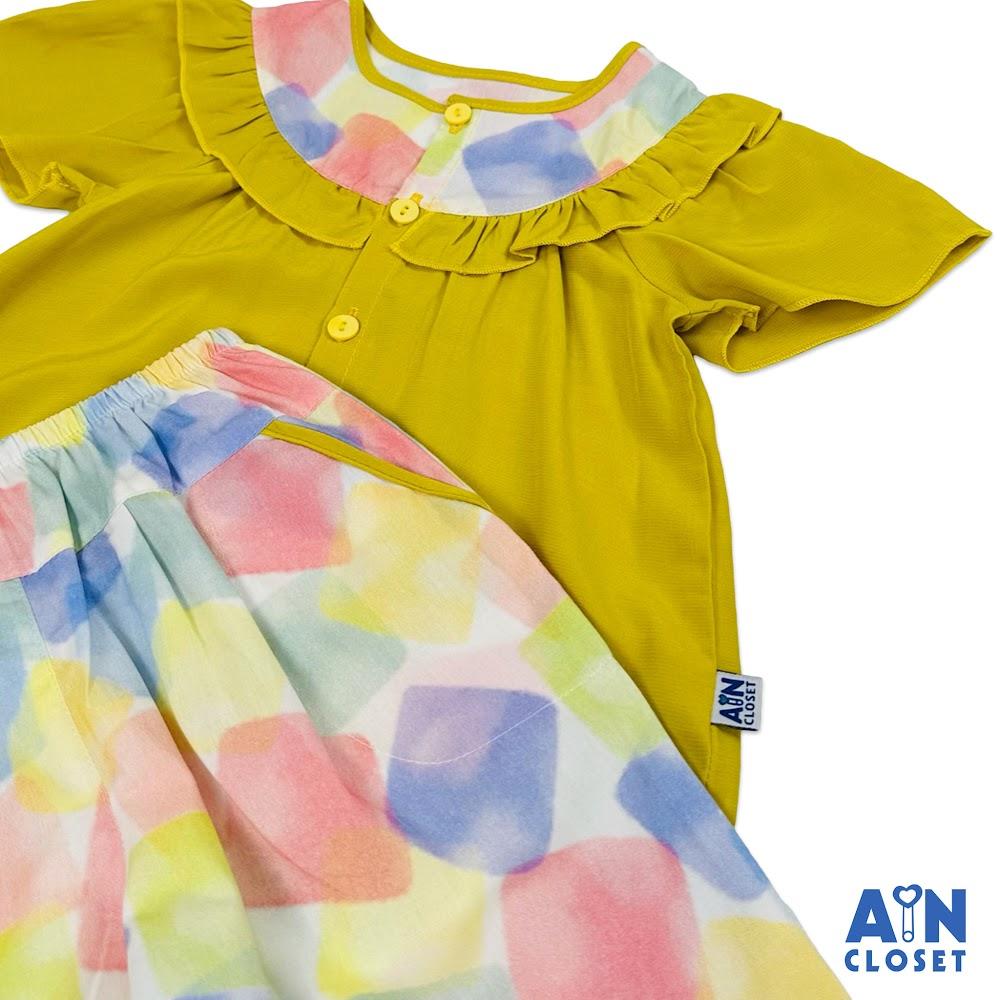 Bộ quần áo Lửng bé gái họa tiết Đá Thạch Anh Vàng cotton - AICDBGRLJFX0 - AIN Closet