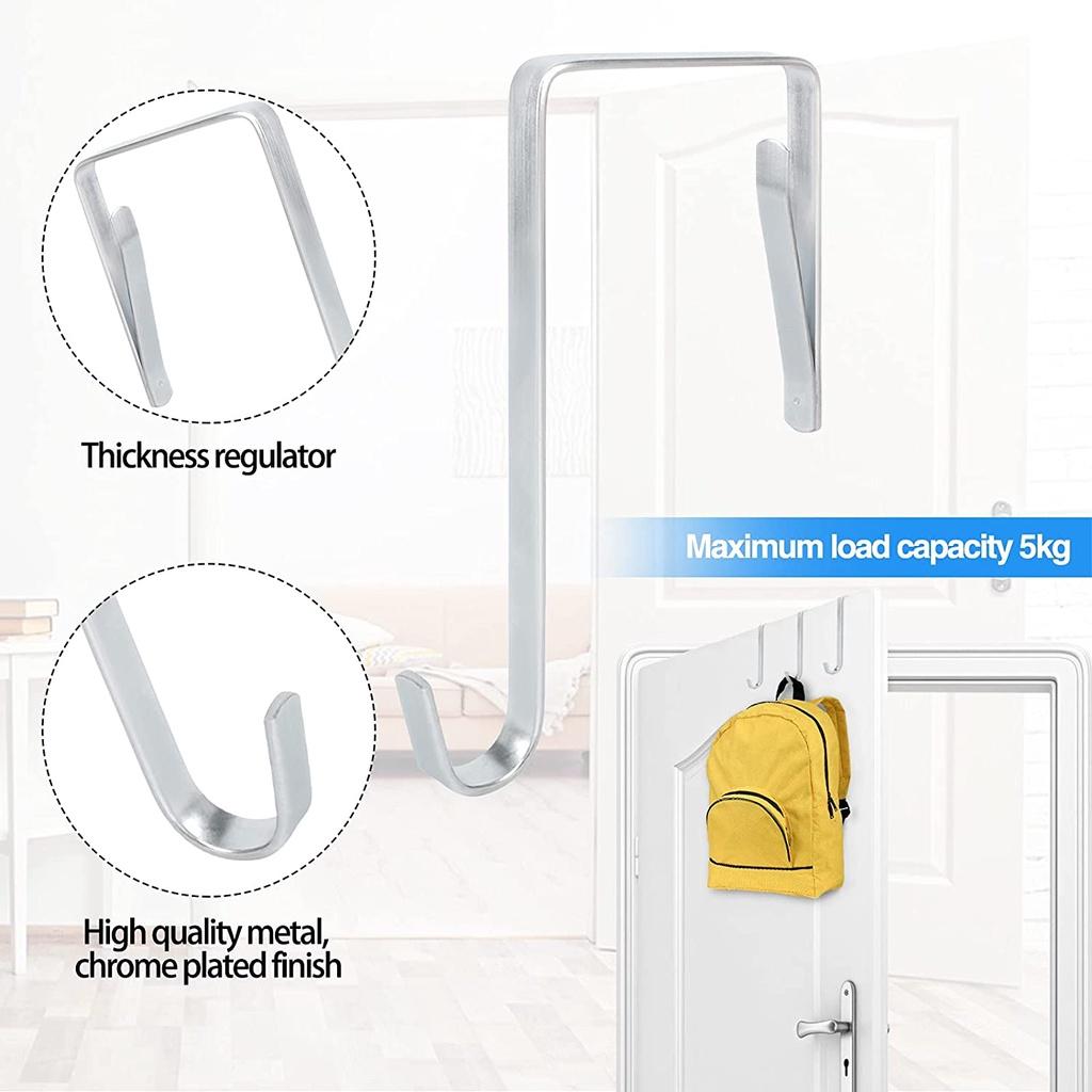 12 Pcs Door Hooks Metal Door Hooks Durable No Drilling Door Hook, Hanging Hooks Well for Doors  Hook Stainless Hook Stroller HBJYT