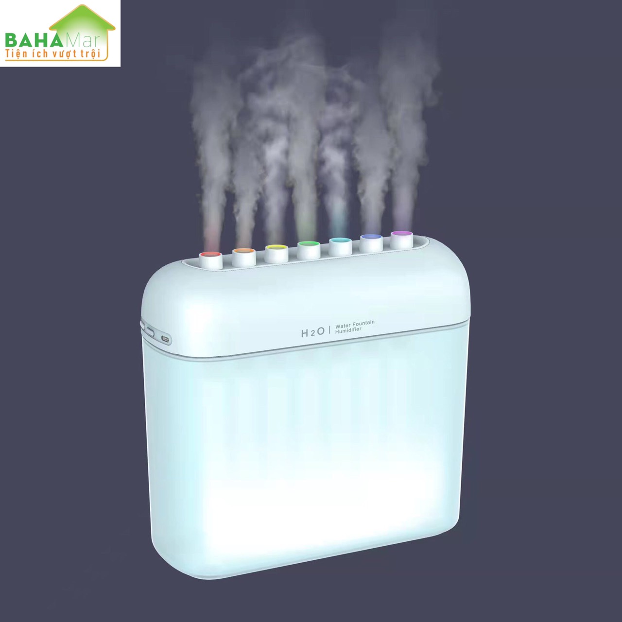 MÁY TẠO ẨM PHUN SƯƠNG 7 MÀU CAO CẤP đài phun 7 màu với công nghệ Hàn Quốc