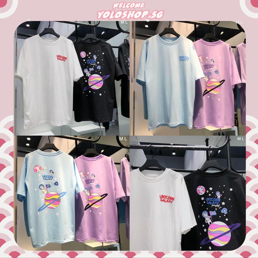 Áo thun tay lỡ form rộng GALAXY UNICORN ulzzang COUPLE UNISEX