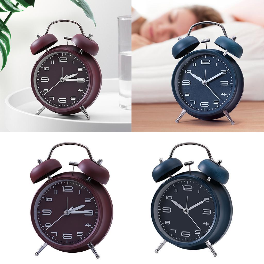 2 Pieces Mechanical Alarm Clock, Retro Style Wind Up Mechnical Alarm Clock,