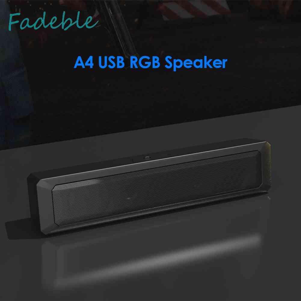 Loa Nghe Nhạc A4 6W RGB Cổng USB Có Dây Cho PC / TV