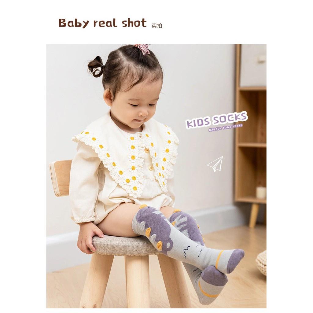 Set 3 đôi tất cao cổ đến đầu gối mã khủng long Hug elephant cực dày đẹp, xịn xò cho bé từ 0-2 tuổi