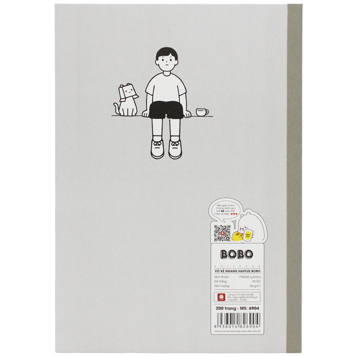 Tập Haplus BoBo - Kẻ Ngang - 200 Trang 60gsm - Hải Tiến 6904 (Mẫu Bìa Giao Ngẫu Nhiên)
