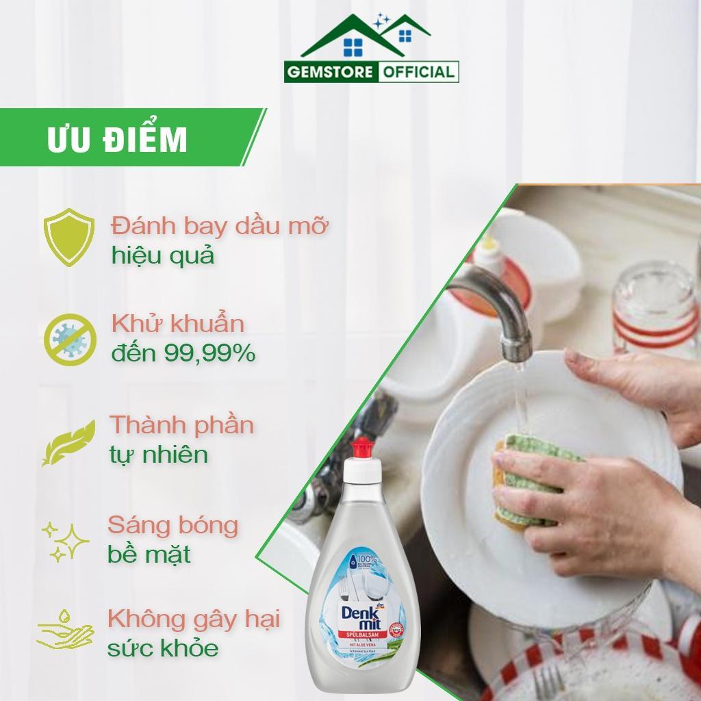 Nước Rửa Chén Bát Denkmit, Dung Dịch Rửa Chén Bát, Dung Tích 500ml, Hương Lô Hội, An Toàn, Hiệu Quả, Nhập Đức