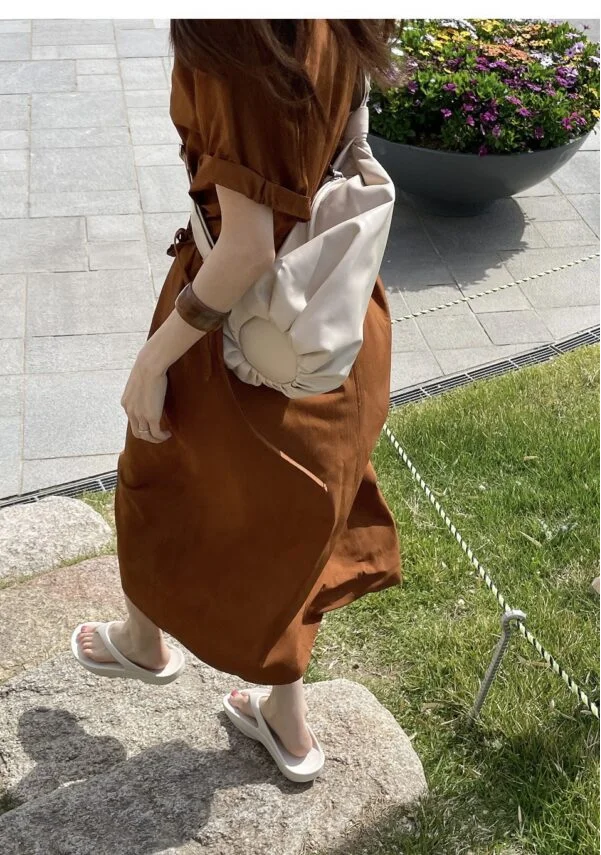 ĐẦM SUÔNG SƠ MI CAM ĐẤT