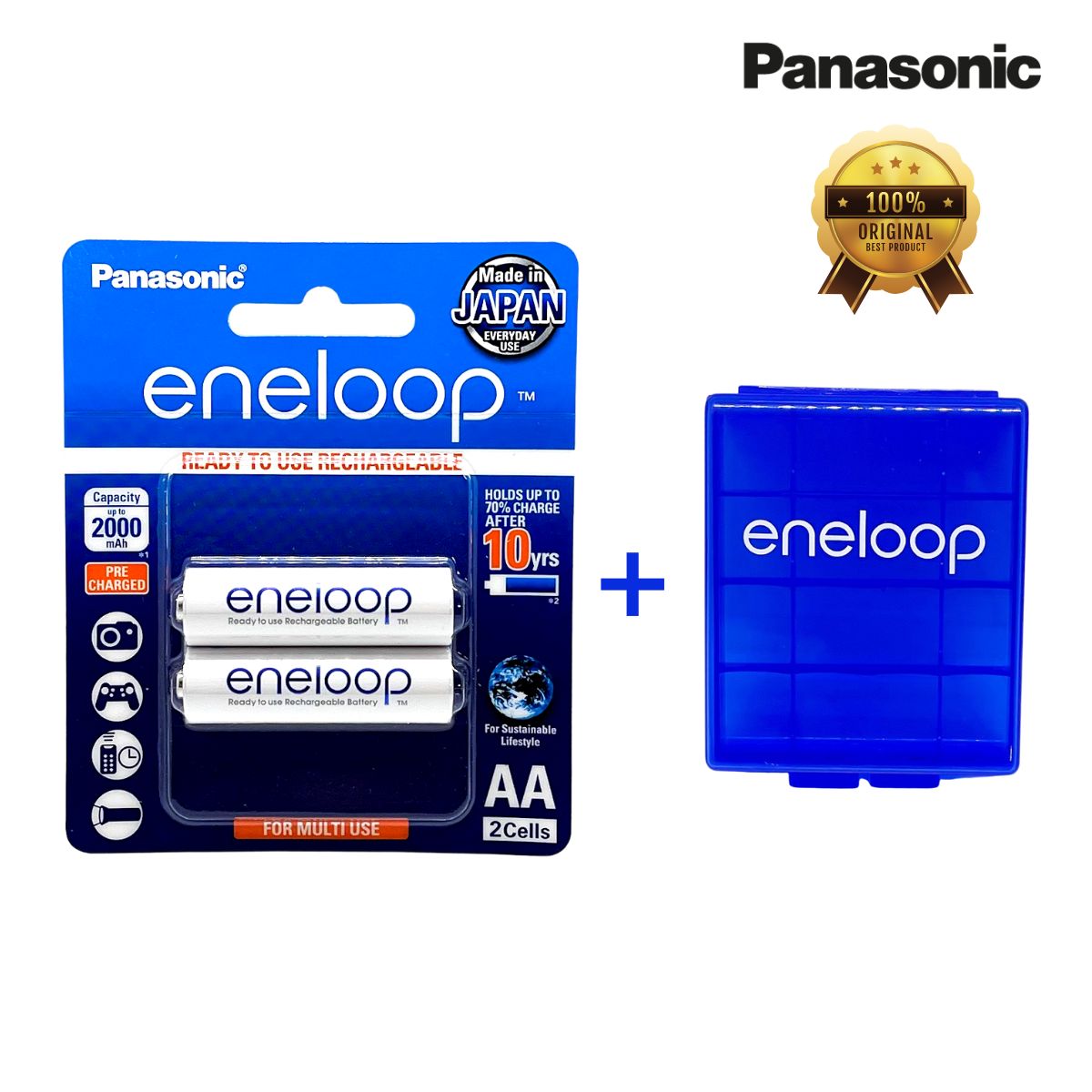 Pin Sạc AA Eneloop 2000 mah Made In Japan BK3MCCE/2B Chính Hãng ( Panasonic Phân Phối Trực TIếp Tại Việt Nam )