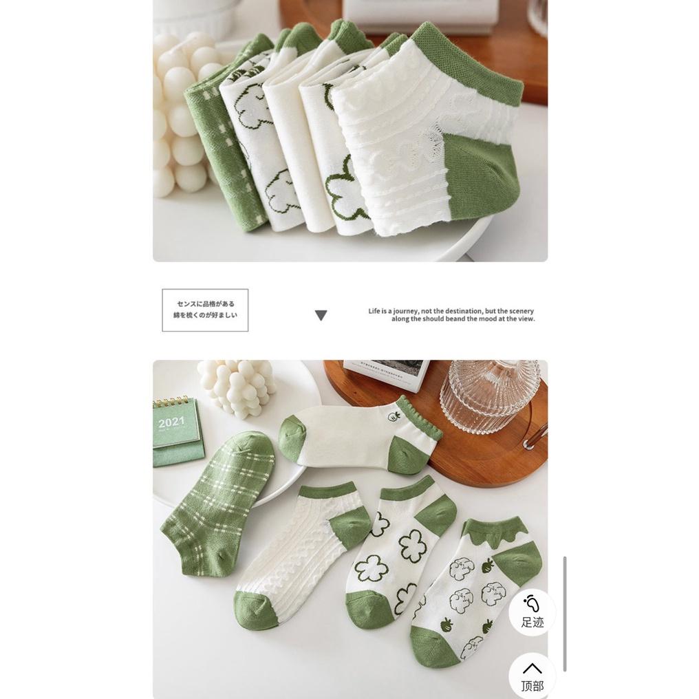 Tất vớ nữ cổ ngắn dễ thương cotton xanh bơ mỏng thoáng Urbanize - Chọn ngẫu nhiên
