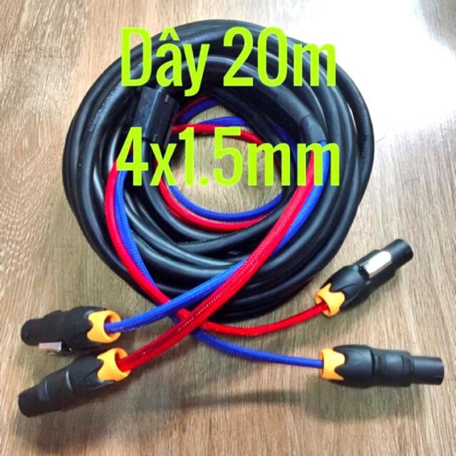 Dây loa đồng nguyên chất 4x1.5mm dài 20m dây loa có dầu rắc dây thành phẩm dây loa sân khấu chuyên nghiệp