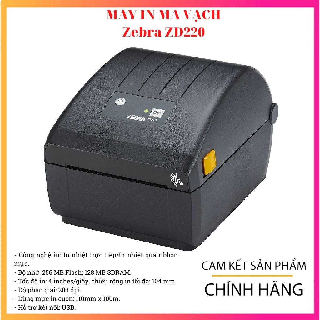 Máy in mã vạch Zebra ZD220 - Hàng chính hãng