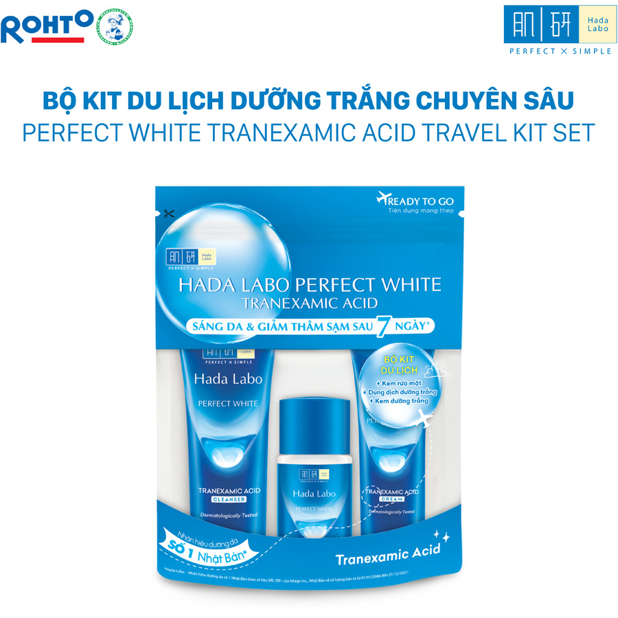 Bộ sản phẩm Dưỡng trắng Hada Labo PERFECT WHITE TRANEXAMIC ACID Travel Set